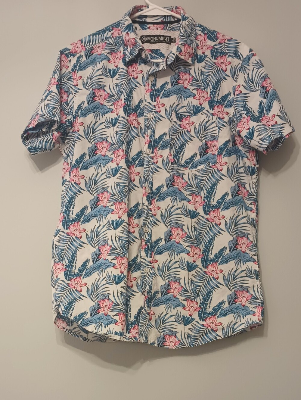 Men's Monument Floral Short-Sleeve Button-Down Shirt M